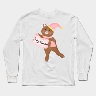 Happy new year teddy bear Long Sleeve T-Shirt